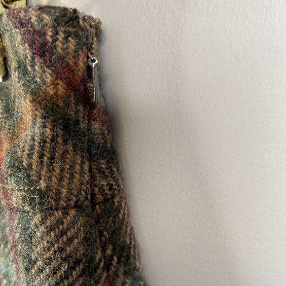 L.L.Bean Favourite Fit Skirt Wool Blend Weave Plaid Tartan Brown Tan Burgundy 6P - Picture 5 of 11